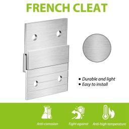 Francês Cleat Hanger Heavy Duty Metal Hanger, foto Rack, Art Frame, Hardware de parede, Z-Barfor gancho espelho, fácil instalação, 5in, 1 conjunto - Image 3