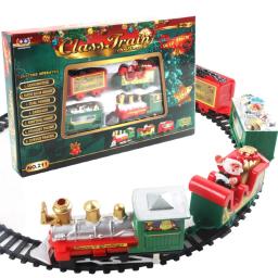 Conjunto de brinquedos de trem elétrico para crianças, quebra-cabeça divertido, DIY artesanal montado, presente de Natal interativo, festa - Image 2