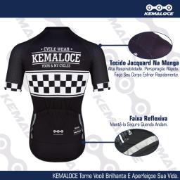 KEMALOCE Camisa Ciclismo Masculina Alta visibilidade Equipe Vestuário Retrô Atlético Esporte Bicicleta Roupa Equipe profissional Único Corrida Camisa Ciclismo Preta - Image 6