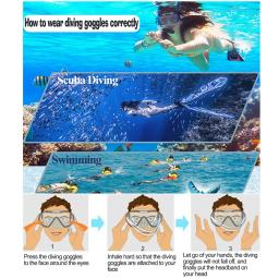Equipamento de máscara de natação para adultos, lente grande de vidro temperado, óculos de mergulho espelhado, parte superior seca, tubo de snorkling, novo - Image 6