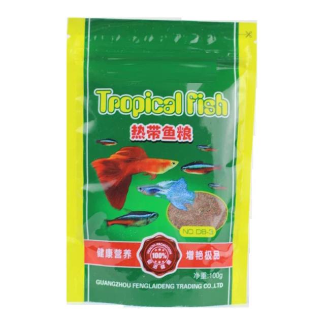 Alimentador de Peixes Tropicais com Pequenos Grânulos de 100g, Rico em Proteínas, Gorduras e Cálcio Fosfato