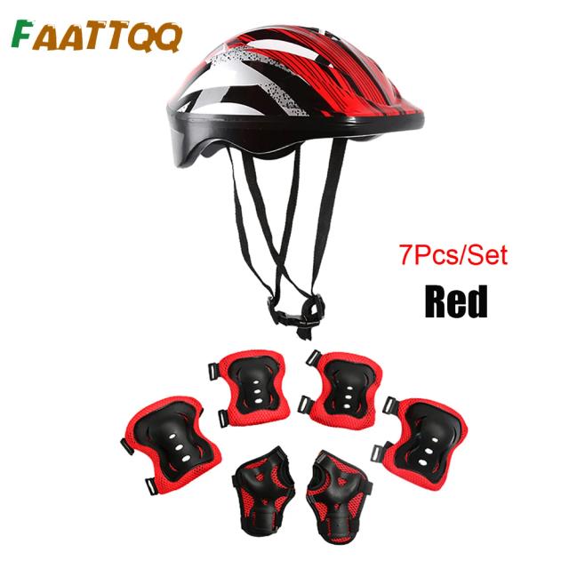 Conjunto Protetor de Ciclismo para Crianças: Capacete, Cotoveleiras e Joelheiras para Bicicleta, Skate e Scooter - 7 Peças