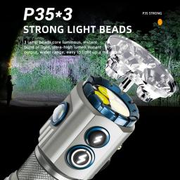 Lanterna LED recarregável USB com lâmpada lateral RGB, Cap Clip Torch com ímã, Poderoso 2000 Lumens, Caminhadas ao ar livre e Camping - Image 5