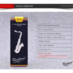 Vandoren-Original Blue Box Bb Clarinete Reed, 2.0, 2.5, 3.0, 10 Reeds/Box, Acessórios para Instrumento de Clarinete - Image 6