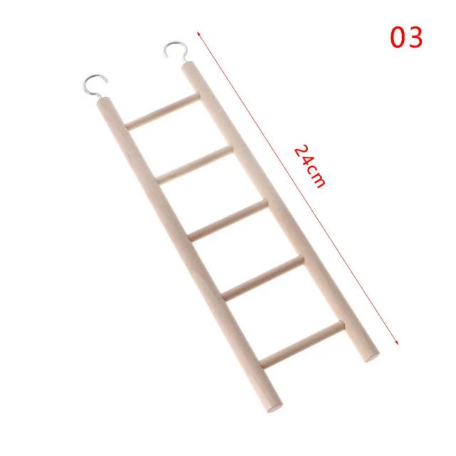 Escada de Madeira Swing Scratcher para Hamsters e Papagaios - Brinquedo Ideal para Pets