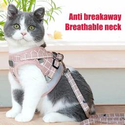 Conjunto reflexivo de arnês do peito para cães e gatos, Arnês de estimação respirável, sem coleiras, cães pequenos e médios andando - Image 4