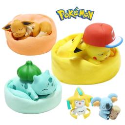 Anime Pokemon Model Kit, Figuras, Sonho Estrelado, Pikachu, Série Eevee, Interior do carro Mão, Posição de dormir Brinquedos, Presentes, 6 pcs - Image 2