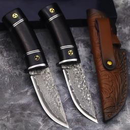 WPKOPYA-alemão Aço Damasco, Núcleo De Aço G10, Black Sandalwood Handle, Outdoor Faca de caça, bainha, Selva Faca Sobrevivência - Image 2
