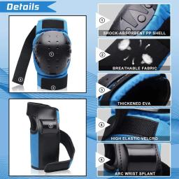 Almofadas de cotovelo para crianças e adultos, guardas, equipamento de proteção para skate, patinação, ciclismo, BMX, bicicleta, bicicleta, 6 peças - Image 4