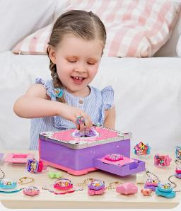 Kit de Jóias para Crianças, DIY Handmade Anel, Pulseira, Livro Mágico, Artesanato Infantil, Material de Produção de Brinquedos, Aniversário da Menina, Presente de Natal - Image 1