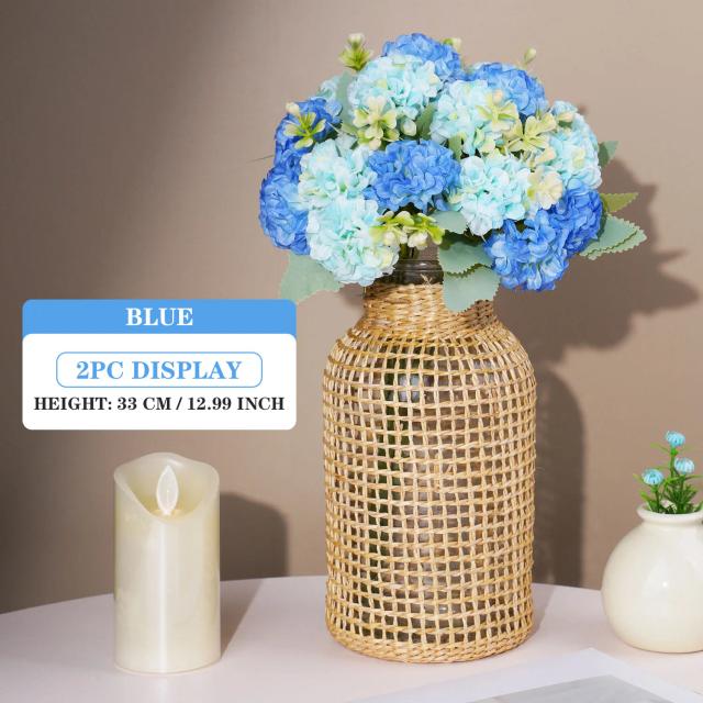Buquê de Seda Artificial Hortênsia Branca para Casamentos e Decoração de Festas DIY