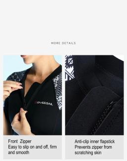 Terno de mergulho em neoprene para homens e mulheres, manga curta, zíper frontal, manter aquecido, mergulho drift, caiaque, caça submarina, natação, 3mm - Image 3