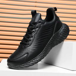 Homens de couro tênis de corrida atlético sapatos esportivos rendas-up tênis ao ar livre leve sapatos de ginásio tenis masculino deportivo - Image 1