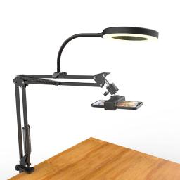 Overhead tripé para telefone com luz anel, suporte de desktop celular, filmagem de vídeo, mesa móvel montagem, filmagem, gravação - Image 1