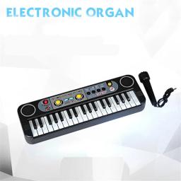 Mini brinquedos de instrumentos musicais para crianças, 37 teclas, teclado eletrônico, microfone, aprendizagem, quebra-cabeça educacional - Image 2