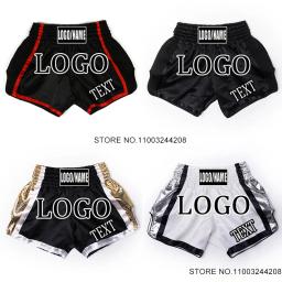 Shorts de boxe personalizados para homens e mulheres, gaiola Kickboxing, roupas de artes marciais Muay Thai, calças de luta, logotipo personalizado infantil - Image 1