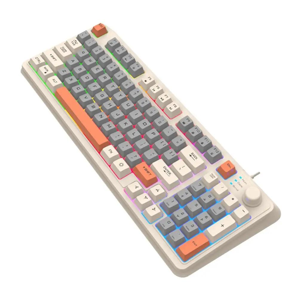 K82 Teclado mecânico para jogos, Teclado gamer, 94 chaves, Porta USB, Com fio, Computador portátil, Desktop, Hotswap - Image 1