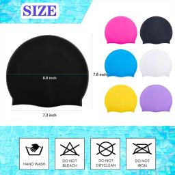 Tampão de natação profissional de silicone para homens e mulheres, proteção capilar, tampa de banho antiderrapante, borracha elástica alta, chapéu de piscina durável - Image 5