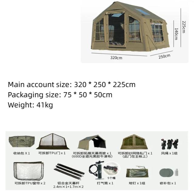 Tenda Inflável Militar Verde Quadrada 8m²