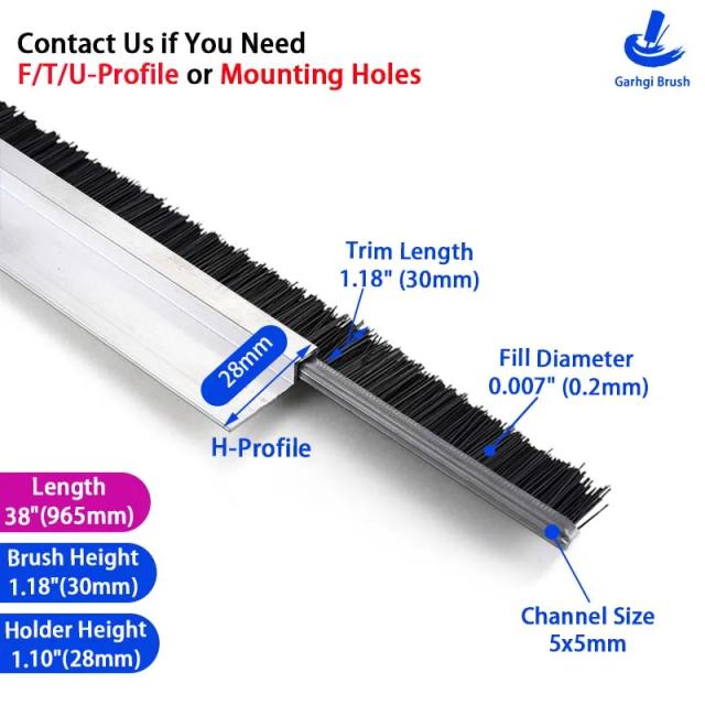 Garhgi Strip Brush Vedação e Limpeza para Portas e Janelas 500mm/1000mm