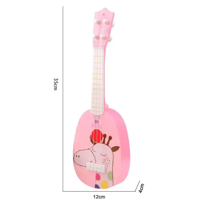 Brinquedo Musical Montessori para Crianças: Ukulele de 4 Cordas para Aprendizagem e Diversão