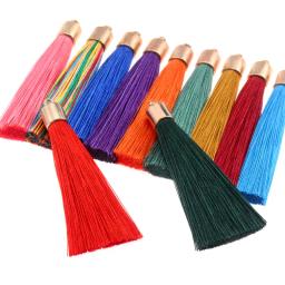 10 pçs de seda borla escova metal bonés borla encantos pingente diy jóias que faz brincos componentes acessórios material decorativo - Image 1