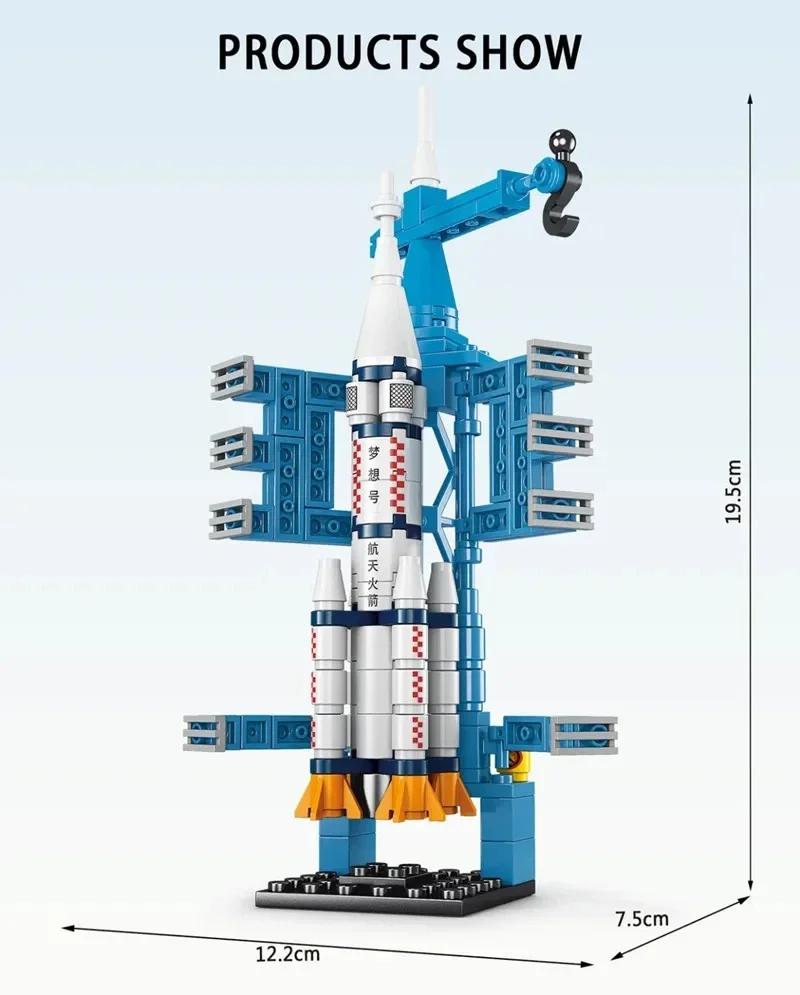 MOC-Mini Aviação Triturado Foguete Modelo Blocos de Construção, Espaço, Estação Aeroespacial, Tijolos, Cidade Construção Brinquedos para Crianças - Image 1