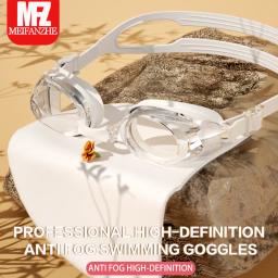 Óculos de natação impermeáveis para adultos, moldura pequena, galvanizados HD Racing Goggles, anti-nevoeiro - Image 2