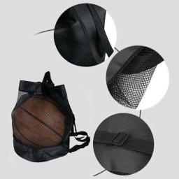 Saco de basquete preto com malha, grande capacidade, mochila de armazenamento de voleibol e futebol, bolsa multifuncional, bolsa esportiva e de ginástica - Image 4
