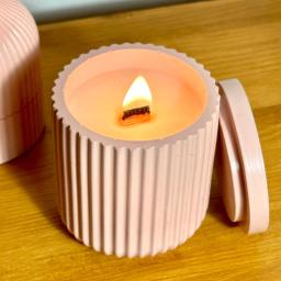 Round Stripe Candle Jar, Molde De Silicone, Caixa De Armazenamento Artesanal DIY, Pen Holder, Cimento De Gesso, Artesanato De Vaso, Moldes De Fundição, Decoração De Casa - Image 2