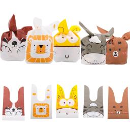 10/20 pces plástico caixa de doces animais sacos de orelha de coelho para crianças festa de aniversário biscoitos presentes de cozimento suprimentos de empacotamento - Image 5