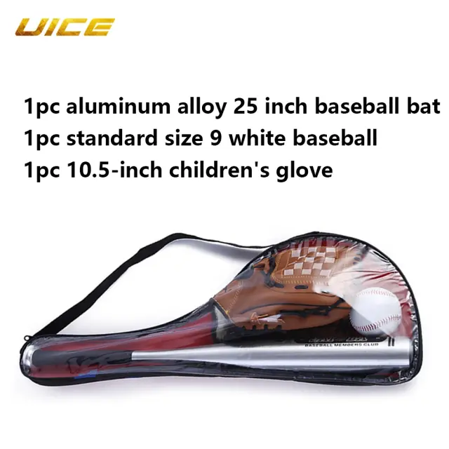Conjunto de Bastões de Beisebol em Alumínio com Luva e Bolas - Ideal para Defesa Pessoal e Prática de Jogos de Pickup, 25 Polegadas