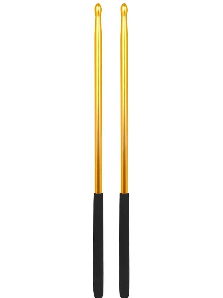 Baquetas de metal monocromáticas antiderrapantes, 5A Teardrop Head, treinamento profissional de pulso, acessórios de bateria Jazz, bateria e tambor, sólido - Image 1