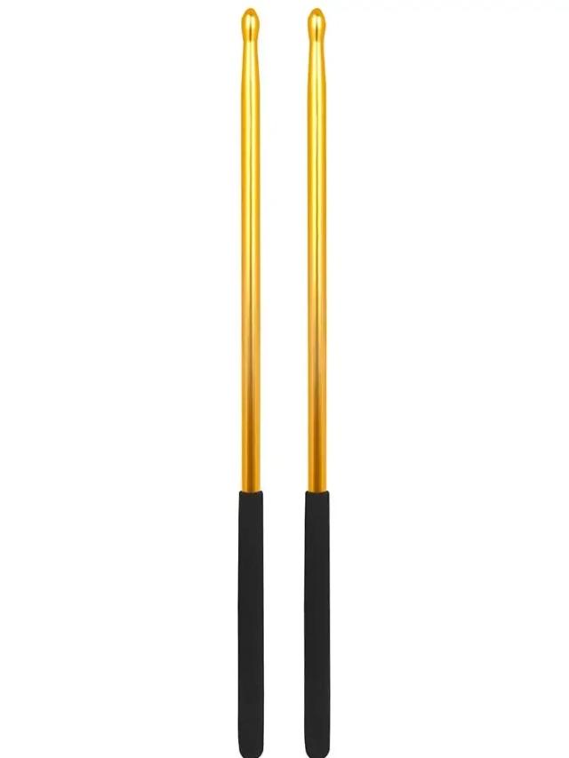 Baquetas de Metal Antiderrapantes 5A Teardrop para Treinamento Profissional de Bateria Jazz