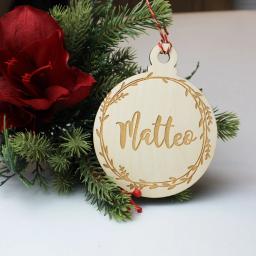Natal madeira bola ornamento com nomes diferentes, Idea presente personalizado - Image 2