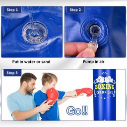 Saco de boxe das crianças, saco de boxe ereto livre de 5 pés para crianças 3 12 12, saco de boxe inflável com bomba de mão incluído, presentes para meninos - Image 5