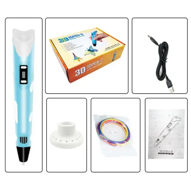 Caneta 3D para Crianças com Tela LCD - Impressão Criativa, Compatível com Filamento PLA, Ideal para Brinquedos e Presentes de Aniversário e Natal