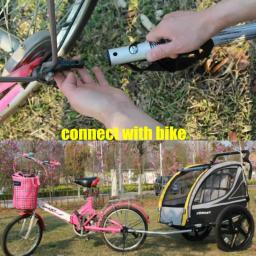 Dois Assentos Outdoor Bicycle Wagon para Crianças, Twins Bike Trailer, Big Wheel Baby Stroller, Jogger Dobrável, 20 in, 2 Assentos - Image 3