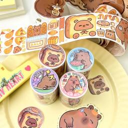 Desenhos animados Capivara Decoração Fita Adesiva De Mascaramento, Handbook DIY Scrapbooking, Colagem Material Adesivos, Kids Papelaria Presente, 4 Rolo - Image 1