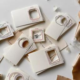 Cartão pequeno dobrável oco para artesanato, papel de nota artesanal, material DIY Hand Ledger, estilo Ins - Image 2