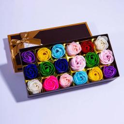 Caixa de presente romântica flores rosas, presentes luxuosos da flor do sabão, festa de aniversário, namorados, casamento, criativo, 18pcs - Image 5
