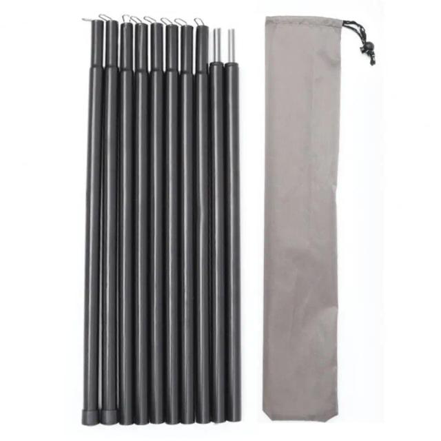 Pólos leves para barraca com armazenamento integrado, resistentes e ideais para praia, com suporte de metal e 10 seções para atividades ao ar livre