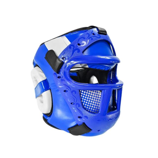Capacete de Boxe Acolchoado Respirável com Amortecimento e Proteção Facial Completa para Sparring de MMA e Taekwondo
