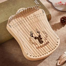 Cega-Mini Harpa Lira Portátil para Crianças, 17 Cordas, Fingerstyle, Instrumentos Musicais Profissionais, Iniciantes Small Gift - Image 2