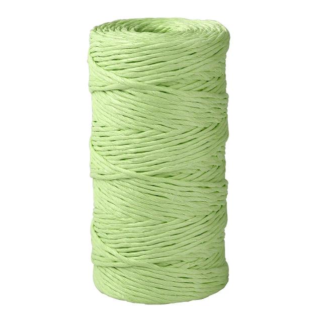 Fio de Palha de Ráfia Natural para Artesanato e DIY - Malha à Mão, Crochê, Sunhat, Cabo de Saco de Praia, Presente de Cozimento e Corda de Embalagem em 90m