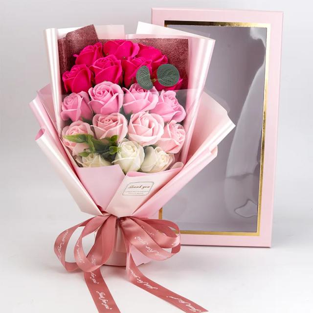 Bouquet de 18 Rosas de Sabão: Presente Ideal para o Dia dos Namorados, Aniversários e Propostas Românticas
