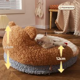 Almofada para animais de estimação com travesseiro, aconchegante ninho de gato, canil, cama lavável, produtos para cães e gatos pequenos, inverno - Image 4