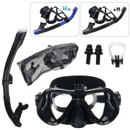 1 conjunto de máscara de mergulho snorkel profissional e snorkels óculos mergulho natação fácil tubo respiração conjunto snorkel máscara - Image 6