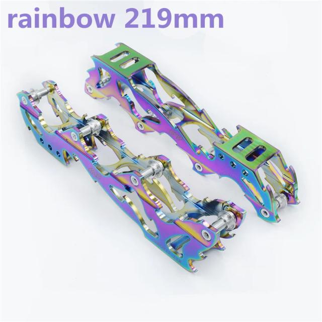 Quadro de Patins Inline FSK para Slalom Colorido com Design Dourado e Prata - Inclui 8 Parafusos e Medidas 243mm e 231mm para Rodas 4x80mm e 4x76mm