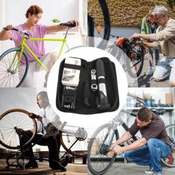 Bolsa de selim para ferramentas de reparo, kit completo de reparo de remendo de pneu, bolsa para equipamentos de reparo de bicicleta, bicicletas de estrada com compartimento - Image 6